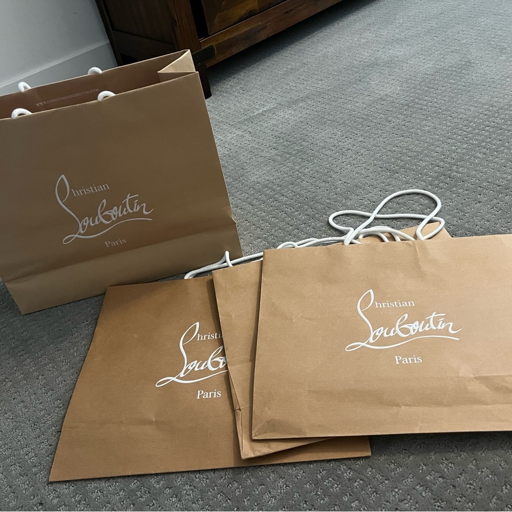 Christian Louboutin Tan Shopping Bags